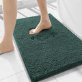 Smiry Luxury Chenille Bathroom Rugs 40x24, Extra Soft and Absorbent Shaggy Bath Mat, Machine Washable, Non-Slip Plush Carpet Runner for Tub, Shower, and Floor, Home Decor Accessories, Green by Smiry