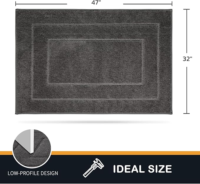PURRUGS Dirt Trapping Door Mat 32" x 47", Non-Slip/Skid Machine Washable Entryway Rug, Dog Doormat, Super Absorbent Welcome Mat for Muddy Wet Shoes and Paws, Grey - Image 2