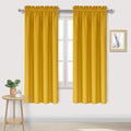 DWCN Blackout Curtains Room Darkening Thermal Insulated Bedroom Curtains Window Curtain Panels, 42 x 63 inches Long, Set of 2 Yellow Rod Pocket Drapes by DWCN