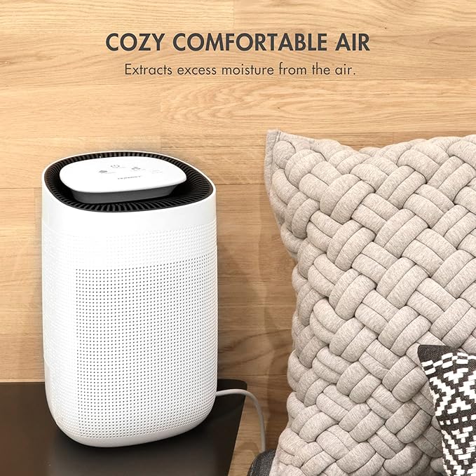 Tenergy Sorbi 1000ml Air Dehumidifier w/Purifying Function, True HEPA Filter, Auto Shutoff, Touch Control Adjustable Air Speed, Ultra-Quiet, Ideal for Closets & Bathrooms - Image 2