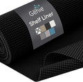 HOME GENIE Shelf Drawer and Cabinet Liner, Durable with Strong Grip, 17.5 in x 10 FT, Non Adhesive Liners Protect Kitchen Cabinets and Cupboard, Bathroom Drawers and Shelves, Desks, Pitch Black by HomeGenie