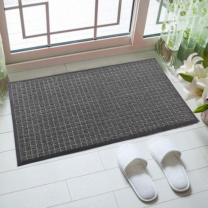 Kempf Water Retainer Front Door Mat, 18” x 30”, Black, Outdoor Indoor Entrance, Non-Slip, Low Profile, Natural Rubber Doormat, Traps Dirt and Moisture - Image 4