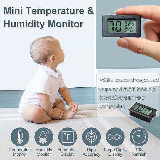 Humidity Gauge,Newlight66 Digital Hygrometer Indoor Outdoor Hygrometer Thermometer for Home Car Greenhouse（12 Pack - Image 2