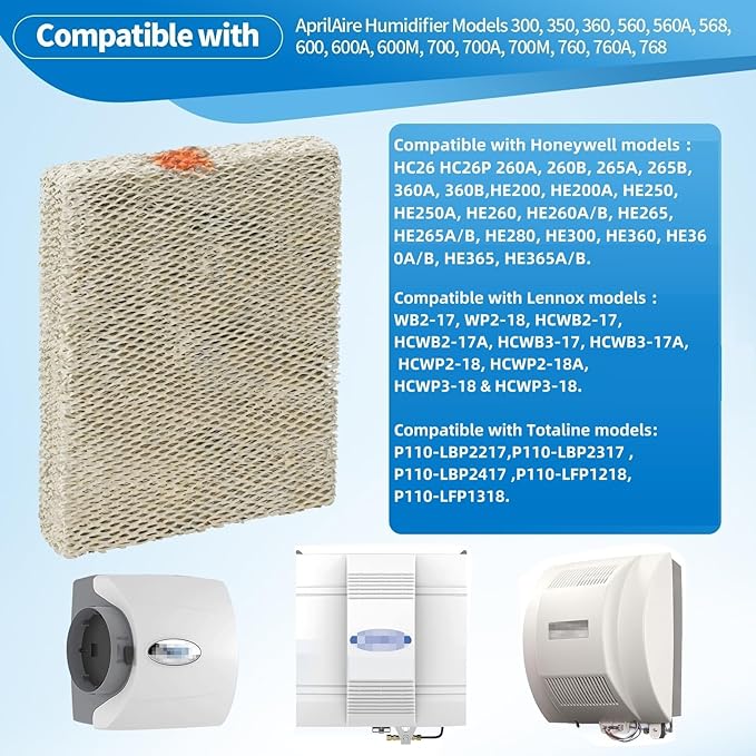 35 Water Panel Humidifier Replacement Filter Made of Aluminum mesh Compatible with AprilAire Humidifier Models 350, 360, 560, 560A, 568, 600, 600A, 600M, 700, 700A, 700M, 760, 760A, 768(4Pack) - Image 2