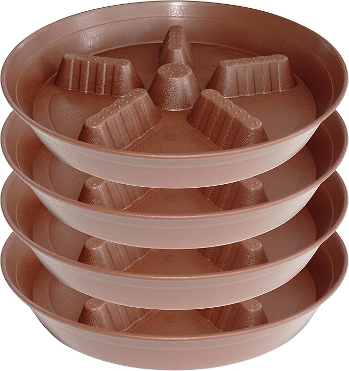 4 Pack Plant Saucer 12 inch, 8 10 14 17 inch, Plant Stand Plastic Plant Saucers for Indoors Outdoor, Heavy Duty Flower Saucers for Potted Plants, Pot Saucers for Plants, Grow Bags Saucers by Unknown