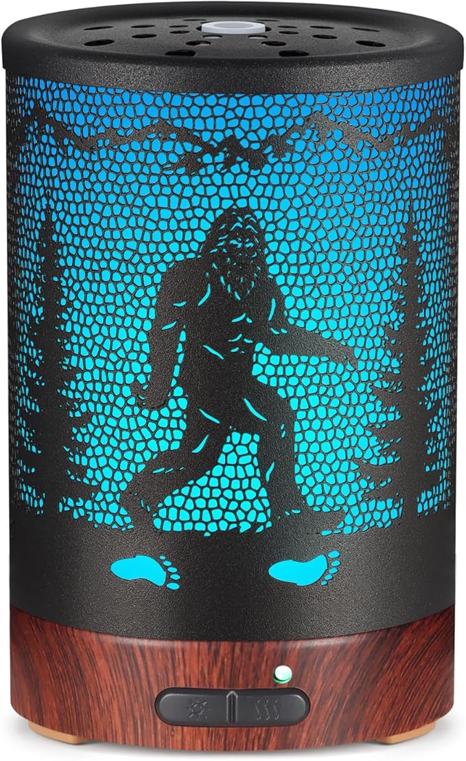 Essential Oils Diffuser,Christmas Aromatherapy Diffuser,Birthday Gifts for Women Mom Grandma,Metal Cool Mist Humidifier with 7 Colors Lights Waterless Auto Off Air Diffusers (Bigfoot) by Kobodon