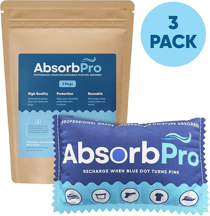 Rechargeable Dehumidifier Bag 3-Pack - 100g Reusable Moisture Absorbers - Silica Gel Packets for Bins, Totes, Gun Safe, Food Storage, Clothes, Cars, and Boats - Image 8