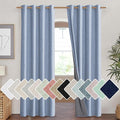 NICETOWN Stone Blue Vintage Linen 100% Blackout Curtains for Living Room, Thermal Insulated Curtains 84“ Long, Noise Reducing Window Treatment Drapes for Hall Room, 52" Wide Per Panel, Set of 2 by NICETOWN