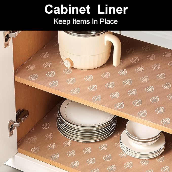 Cooyes Shelf Paper for Kitchen Cabinets Non Adhesive, Waterproof & Oil-Proof Kitchen Drawer Liner for Refrigerator Drawer Fridge Cupboard (23.6 Inch W x 354 Inch L) - Image 4