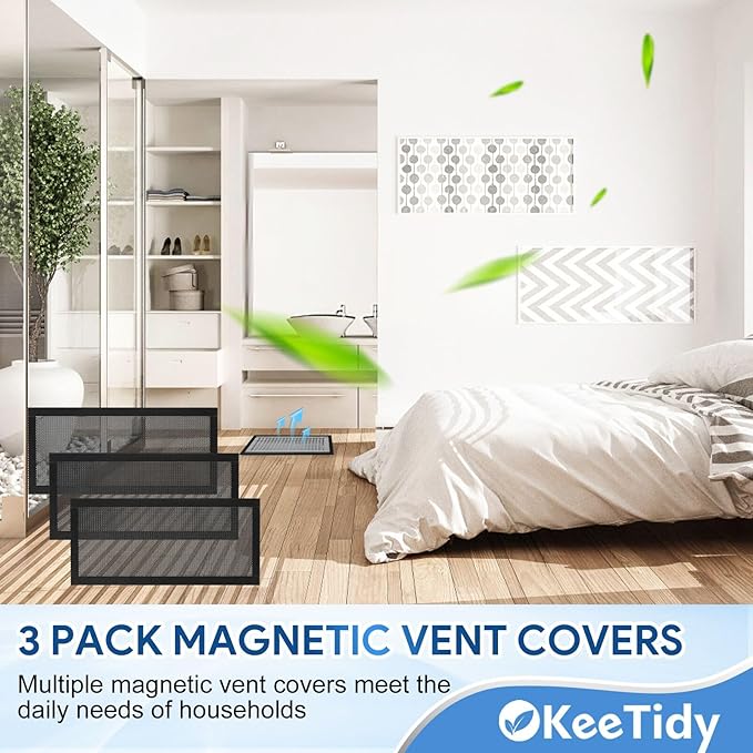 Floor Vent Covers, 5.5" x 12" Magnetic Vent Covers Air Vent Covers Mesh Screen Register Vent Covers for Home, Floor, HVAC, AC, Grilles, and RV Vents, 3 Pack - Image 6