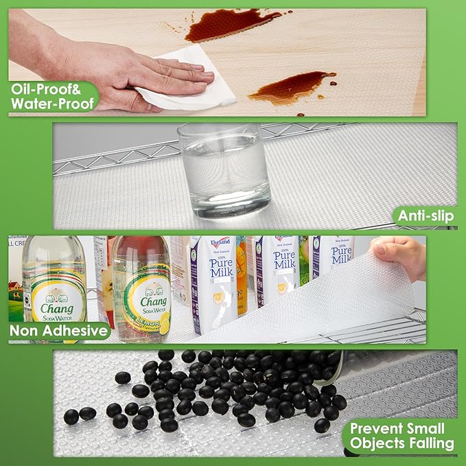 Wire Shelf Liner 14x197'' Clear Shelf Liner Kitchen,Cabinets,Drawer Liner, Cupboard, Under Sink, Pantry,Non-Adhesive Liner,Stain-Proof Shelf,1.2mm Thicken/Waterproof/Anti-Slip Liners - Image 6
