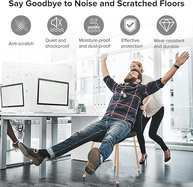 24PCS Upgraded Silicone Chair Leg Floor Protectors for Hardwood Floors, Furniture Sliders for Chair Legs, Felt Bottom Furniture Pads, Anti-Slip Round&Square Cap Covers to Scratch and Reduce Noise - Image 4