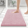 Smiry Luxury Chenille Bathroom Rugs 24x16, Extra Soft and Absorbent Shaggy Bath Mat, Machine Washable, Non-Slip Plush Carpet Runner for Tub, Shower, and Floor, Home Decor Accessories, Dusty Rose by Smiry