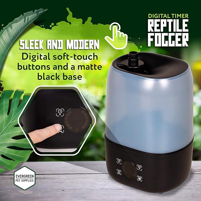 Evergreen Pet Supplies Ultrasonic Reptile Fogger Humidifier - Digital Timer Terrarium Fogger - Dry-Run Protection Automatic Misting System - Tabletop Humidifier for Reptiles - 4L, Black - Image 3