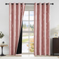 NICETOWN 100% Blackout Pink Curtains for Bedroom and Living Room, 52 inch by 84 inch, Easy Care Solid Thermal Insulated Grommet Wave Pattern Panels and Drapes for Bedroom Decoration, 2 Pieces by NICETOWN