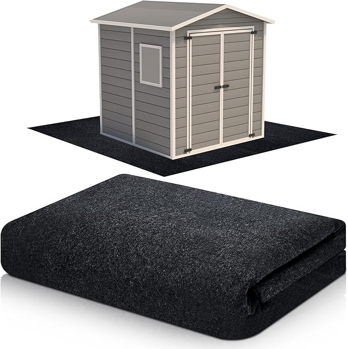 Haull Outdoor Storage Shed Floor Mat Waterproof Outdoor Carport Mat Thickened Soft Patio Furniture Pad Washable with Non Slip Backing, Storage Shed Not Included(4 x 7 ft) by Kedauud