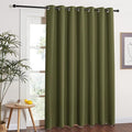 NICETOWN Window Treatment Sliding Door Curtain - Thermal Insulated Wide Width Solid Blackout Patio Glass Door Drape, Extra Wide Draperies (Olive Green, 100 inches Wide x 84 inches Long) by NICETOWN