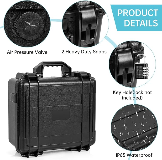 Waterproof Toploader Storage Box for 3" x 4" 35pt Rigid Card, Trading Card Case Holds 300 Toploaders, Sports Card Storage Boxes with 3 EVA Divider - Image 3