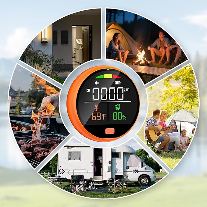 3 in 1 Carbon Monoxide Detectors Portable Co2 Detector for Travel CO Detector with Magnetic Back, 3-in-1 CO Monitor with Audible & Visual Alarm for Camping, Hotel, Car & RV - Image 2