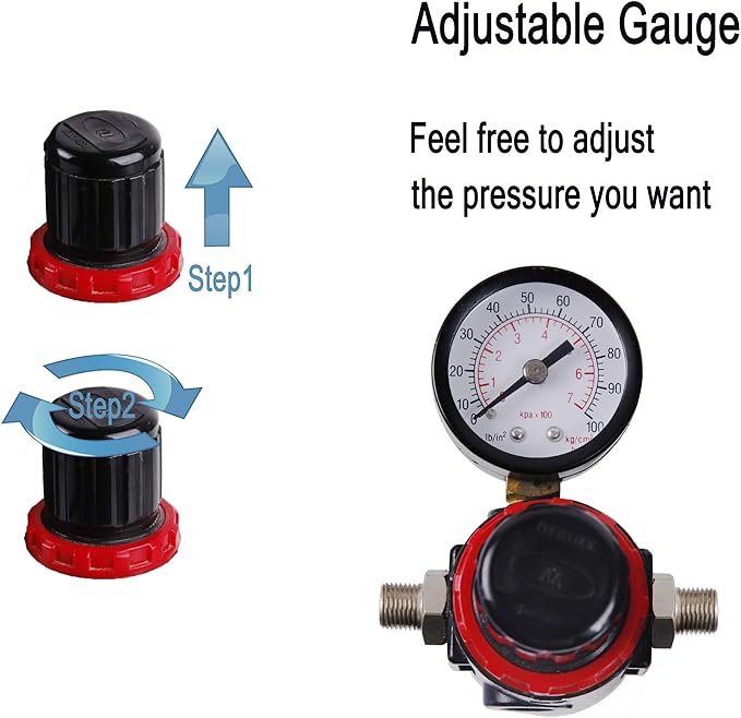 TIMBERTECH Pressure Regulator for Airbrush Compressor, 1/8’’ NPT Air Filter Airbrush Regulator with 0-100 PSI Gauge, Water-Trap Filter for Compressor - Image 4