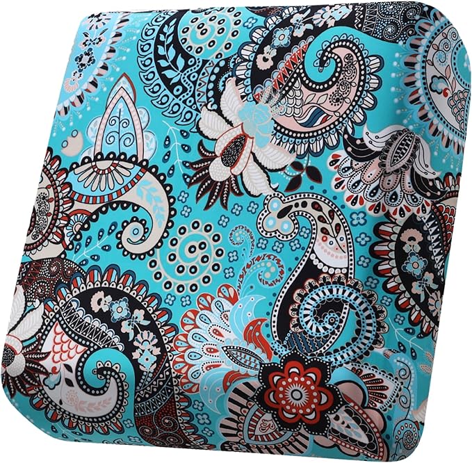 Fuloon Sofa Cushion Covers, Stretch Printed Seat Cushion Cover Couch Seat Slipcovers Washable Furniture Protector for Armchair Loveseat Sofa (Floral Turquoise, 2 PCS) by Fuloon