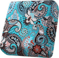 Fuloon Sofa Cushion Covers, Stretch Printed Seat Cushion Cover Couch Seat Slipcovers Washable Furniture Protector for Armchair Loveseat Sofa (Floral Turquoise, 3 PCS) by Fuloon