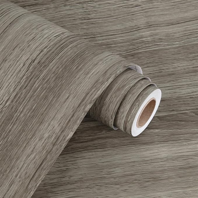 WESTICK Grayish Brown Wood Contact Paper Peel and Stick Wallpaper Wood Vinyl Wrap Waterproof Thick Wooden Grain Contact Paper for Countertops Desk Dresser Kithcen Cabinets Shelf Liner 15.8" x 393" - Image 8
