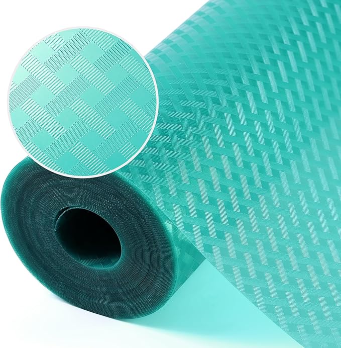 Blue Shelf Liners for Kitchen Cabinets Refrigerator Liners Waterproof & Oil-Proof Kitchen Cupboard Liner Drawer Mats EVA Material Non Adhesive Fridge Liner for Shelves 17.5 x 393.7 Inches by StaHom