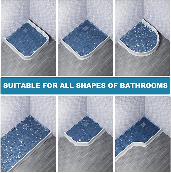 Collapsible Shower Threshold Water Dam 2"H 67"L Shower Water Barrier Water Stopper for Shower Wet and Dry Separation Bathroom and Kitchen - Image 3