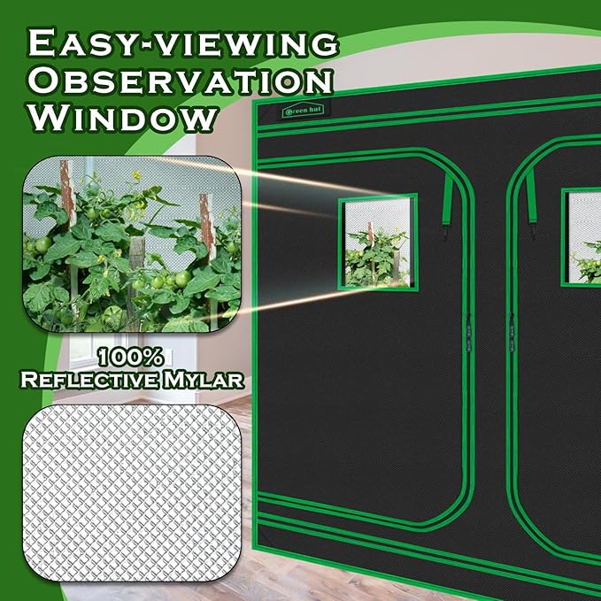 10x5 Grow Tent, 120"x60"x78" 600D Mylar Hydroponic Growing Tents for Plants Inside Reflective Grow Tent Growing Room Hydroponic System - Image 4