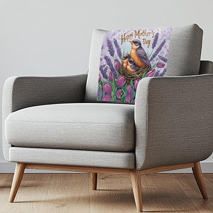Robin Bird Headrest Protector for Small Recliner Waterproof Furniture Protective Slipcover Non-Slip Sofa Headrest Cover with Fixing Nails for Home Office Loveseat Mother's Day Decorations by Unknown