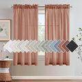 H.VERSAILTEX Linen Curtains Elegant Natural Linen Semi Sheer Curtains Energy Light Filtering Rod Pocket Window Treatments Panels for Living Room (Set of 2, Terracotta, 52 inch W X 54 inch L) by HVERSAILTEX
