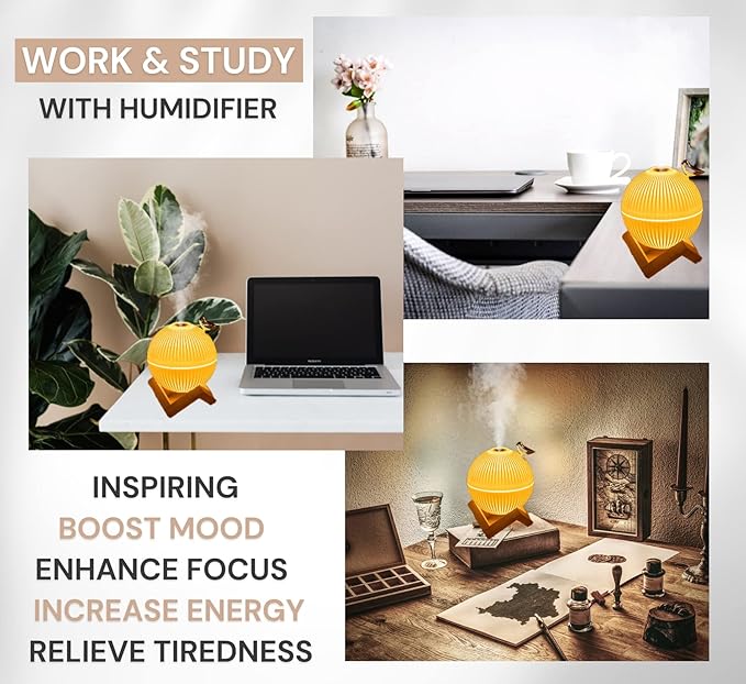 Lark Mini Humidifier. Portable Air Humidifier with USB for Bedroom, Desk, Plants & Baby Nursery. Moon Lamp, Ultrasonic, Silent & Auto Shut-Off 330ml - Image 3