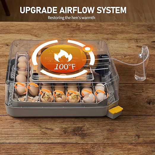 Winado Incubators for Hatching Eggs, 48 Egg Incubator with Automatic Egg Turning, Temperature & Humidity Control, Egg Candler, Automatic Water Filling and Day Counter for Eggs Hatching - Image 5