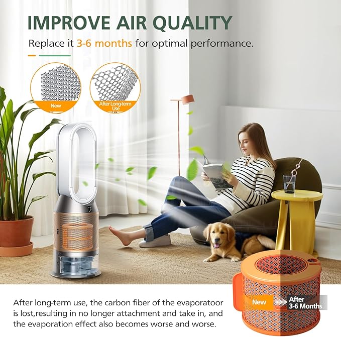 2 Pack PH04 Carbon Fiber Evaporator Filter Replacement Compatible with Dyson PH01 PH02 PH03 PH04 PH3A Air Puri-fier Humidifier Replacement Parts - Image 5