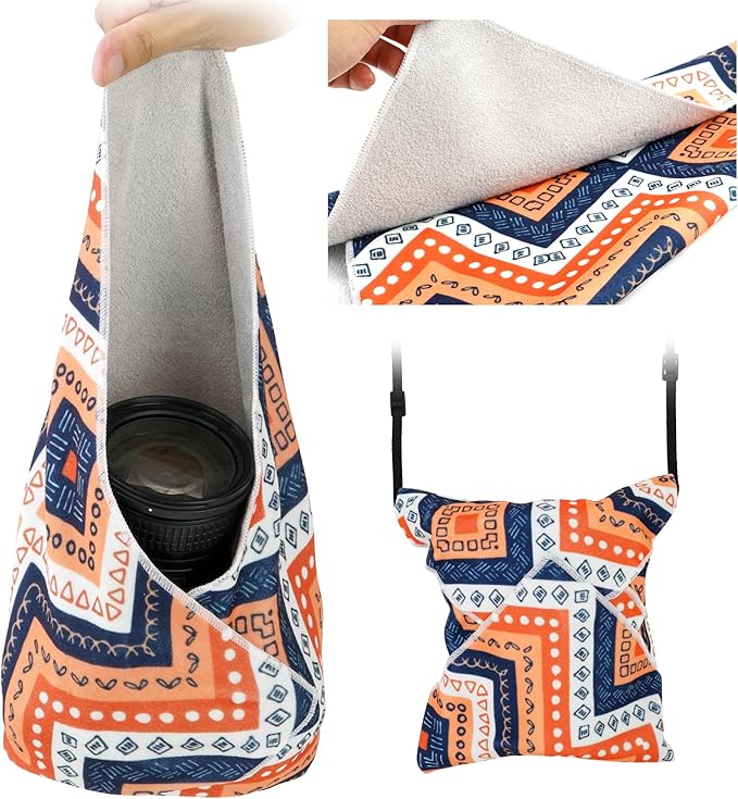 Camera Wrap, Anti-Scratch Protective Wrap, Lens pouche, Magic Self-Adhesive Cloth, Lens Protector, Washable Universal Storage Cloth for DSLR, Smartphones, Laptops, Cosmetic, Household Items by GCJUYA