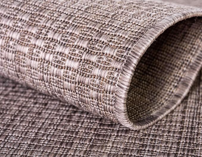 Unique Loom Collection Casual Transitional Solid Heathered Indoor/Outdoor Flatweave Area Rug (5' 1" x 8' Rectangle, Beige/Ivory) - Image 6