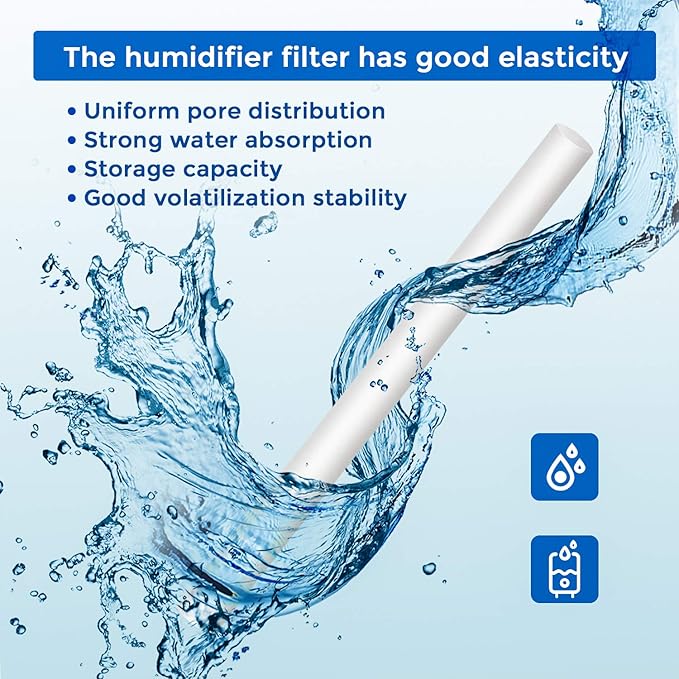 40 Pieces Humidifier Filter Cotton Refill Travel Mini Humidifier Filters Sticks Car Filters Replacement Parts for Portable Personal USB Powered Smart H20 in Office Bedroom(5.9 Inch) - Image 2