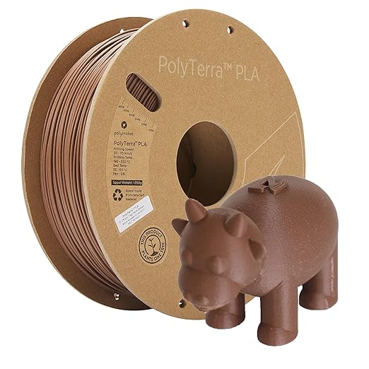 Polymaker Matte PLA Filament Earth Brown 1.75mm 1kg 3D Printing Filament, PolyTerra 3D Printer PLA Filament by Polymaker