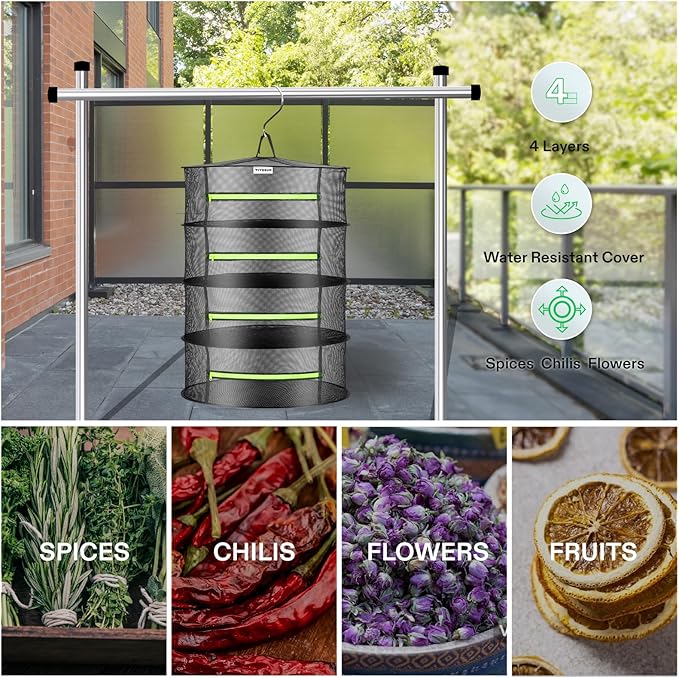 VIVOSUN 4-Layer Mesh Drying Rack Hanging Design with Green Zippers for Dehydrating and 62% RH Two-Way Humidity Control Packs, Size 4 g, 10 Packs for Storing 1/2 oz, Moisture Balancer - Image 5
