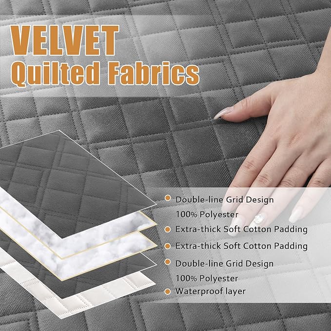 Arfntevss Waterproof Sectional Couch Covers L Shape Washable Velvet Sofa Cover for Sectional Non Slip Large Corner Slipcovers Dog 6 Pcs Universal U Shaped Furniture Protector (Dark Grey, X-Large) - Image 3