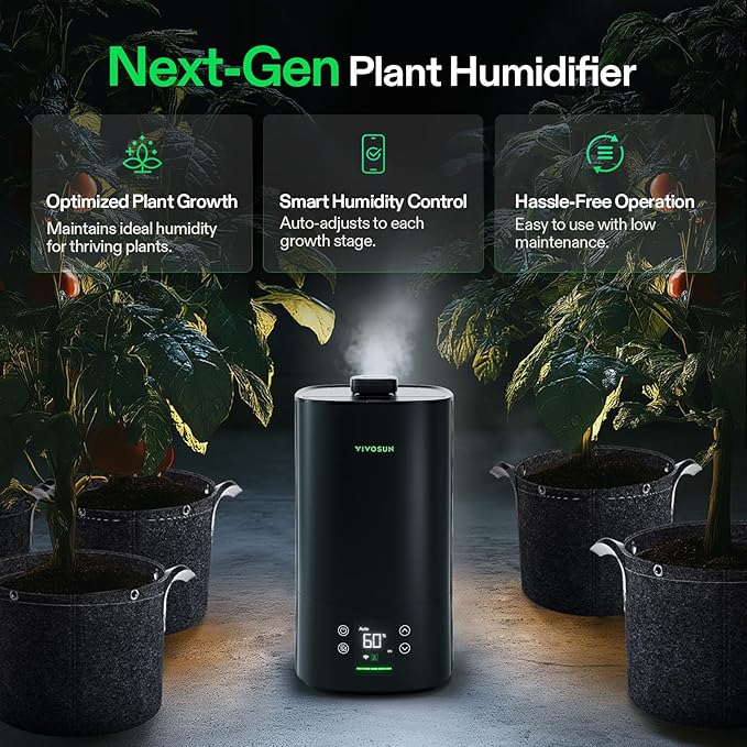 VIVOSUN AeroStream H05 Intelligent Wi-Fi Humidifier, 1.32 Gal / 5 L Humidifier with Temp & Humidity Probe, Smart Remote Control, Designed for Growers - Image 2
