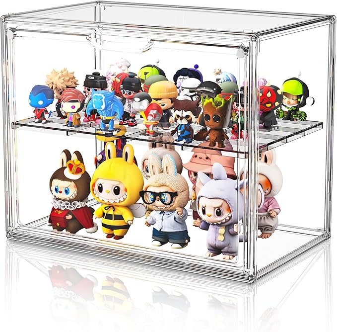 Large Acrylic Display Case for Collectibles, Stackable Hobby Blind Box Figurine Display Case with Compartment Divider for Figures, Cosmetic, Purse, Handbag, Medicine, 1 Pack - Image 8