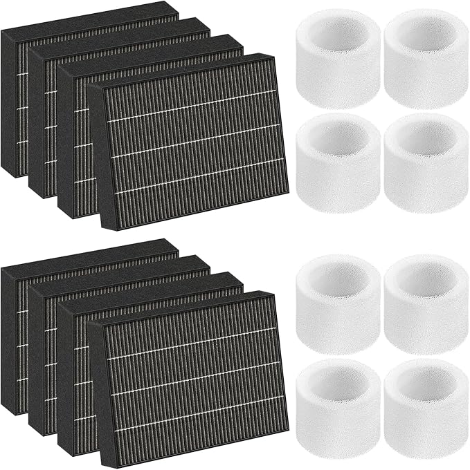 6000S Replacement Filter Kit Compatible with LEVOIT Superior 6000S Smart Evaporative Humidifier (8 Pack Gray Wick Filters and 8 Pack Sponge Filters) by Unknown