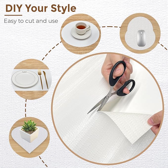 COAVAS Extra Grip Thickened Shelf and Drawer Liner - Non-Adhesive Non-Slip Waterproof Mats for Kitchen Cabinets, Drawers, Shelves, Dresser & Cupboard, Easy Cut DIY (White, 12IN x 10FT) - Image 8