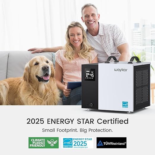 Waykar 70 Pint Energy Star Crawl Space Dehumidifier with Drain Hose, Commercial Dehumidifier for Basements and Home, for Spaces up to 5000 Square Feet, Smart Humidity Control - 5-Year Quality Coverage - Image 2