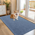 OLANLY Dog Door Mat for Muddy Paws 54x32, Absorbs Moisture and Dirt, Absorbent Non-Slip Washable Doormat, Quick Dry Chenille Mud Mat for Dogs, Entry Indoor Entryway Carpet for Inside Floor, Airy Blue by OLANLY