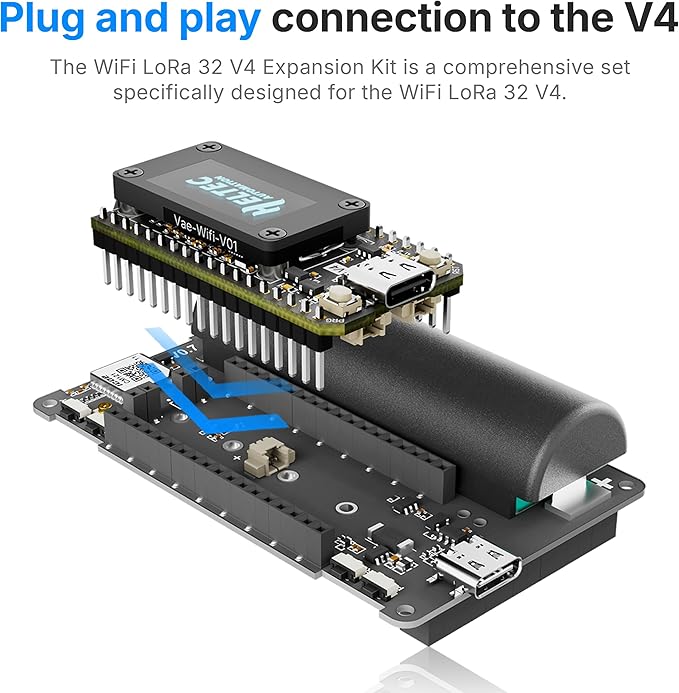 Heltec ESP32 LoRa V4 Development Board with Tempered Glass Case GPS 2800mAh Battery Antenna ESP32 S3 SX1262 Chip Surport WiFi Blue Tooth LoRa for Meshtastic IoT Smart Home - Image 4