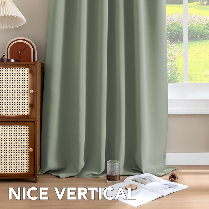 H.VERSAILTEX Blackout Curtains Thermal Insulated Window Treatment Panels Room Darkening Blackout Drapes for Living Room Back Tab/Rod Pocket Bedroom Draperies (2 Panels, Cyan, 42 x 84 Inch) - Image 8