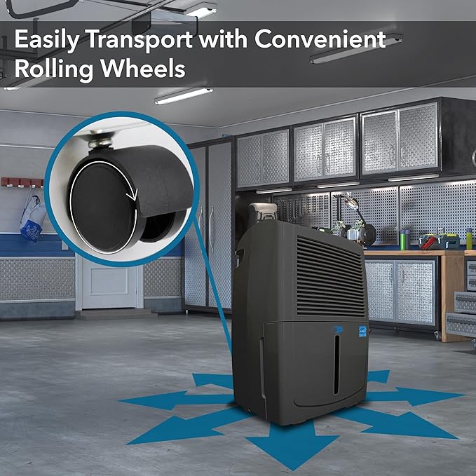 Whynter 50 Energy Star Pint High Capacity up to 4000 sq ft Gray Portable Dehumidifier with Pump, Black - Image 7